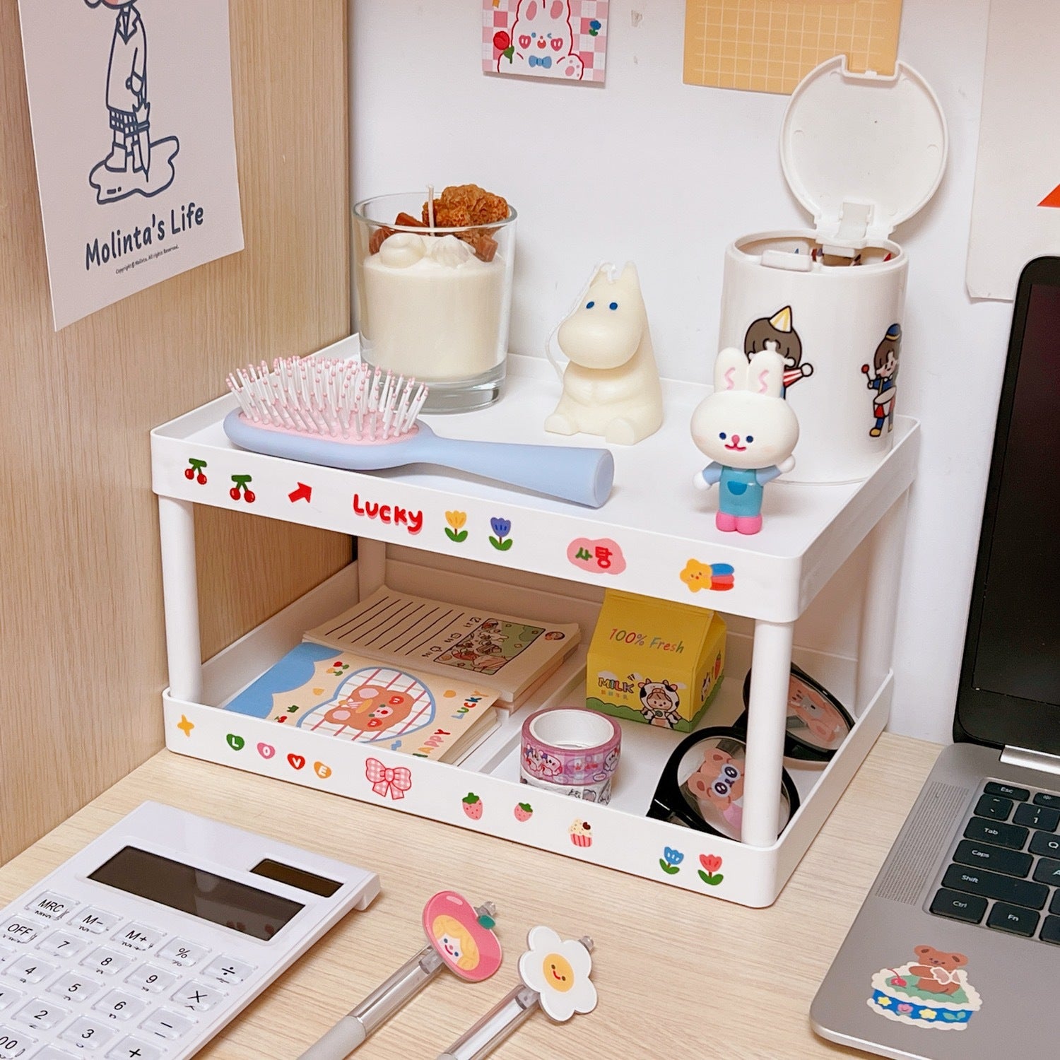 Simple Double-Layer Desk Rack