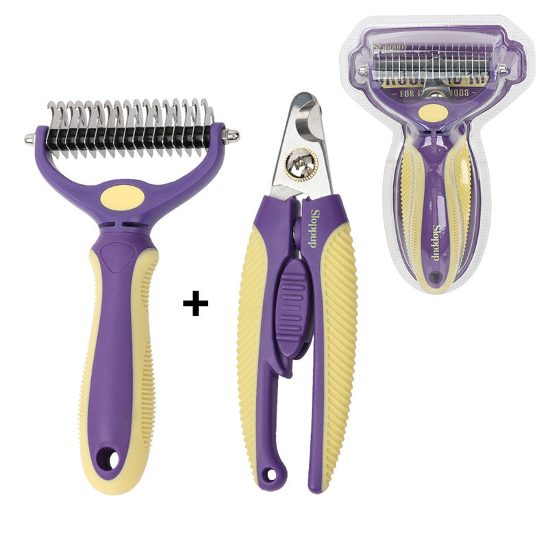 Double-sided comb and nail clippers