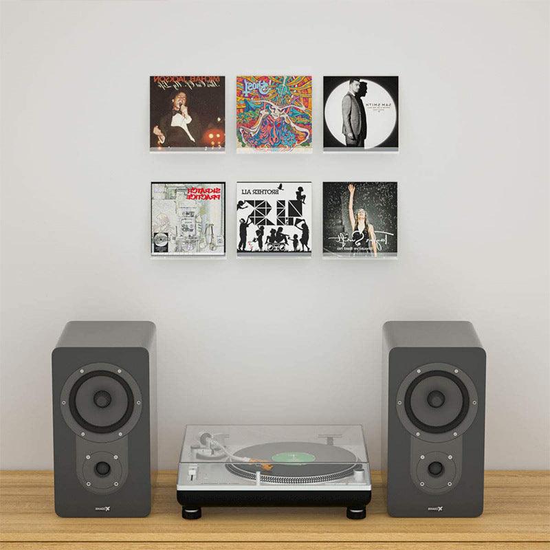 Wall-Mounted Clear Acrylic Vinyl Record Shelf