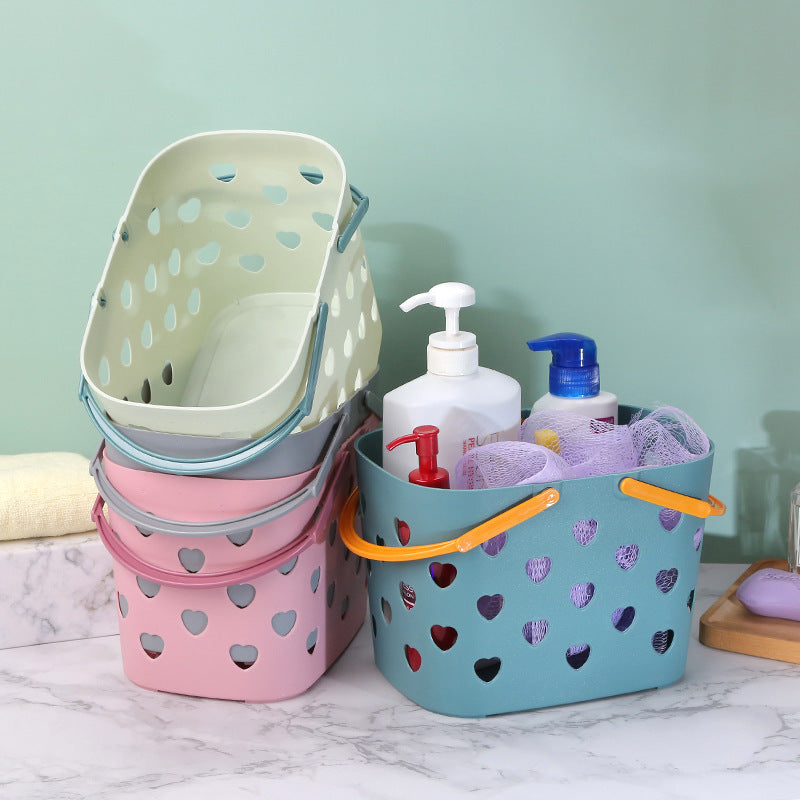 Bathroom Storage: Toiletries, Portable Clothes Basket, Hollow Bath Basket