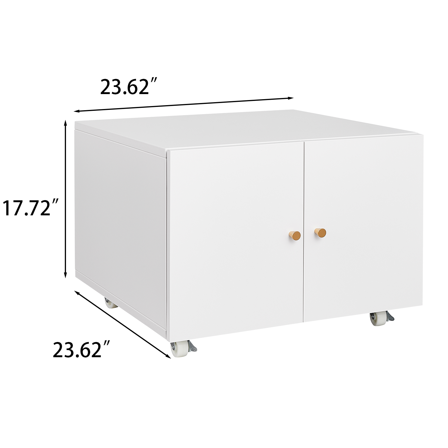 White mobile office cabinet