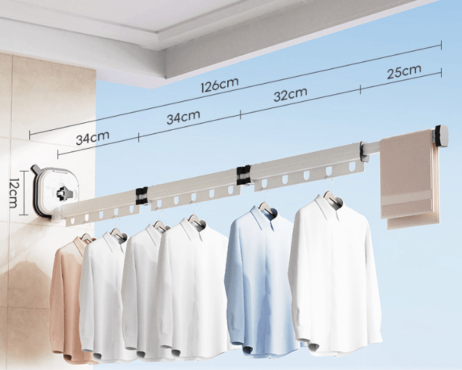 "Save Space with Our Multifunctional Retractable Clothes Drying Hanger!"