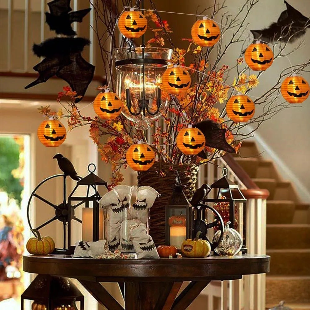 Guirlandes lumineuses LED pour Halloween en forme de citrouille