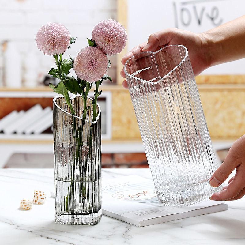 Vase d'amour en verre de luxe pour fleurs séchées