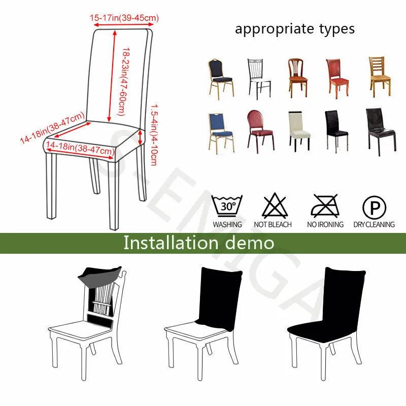 Housses de chaise en jacquard et élasthanne solides