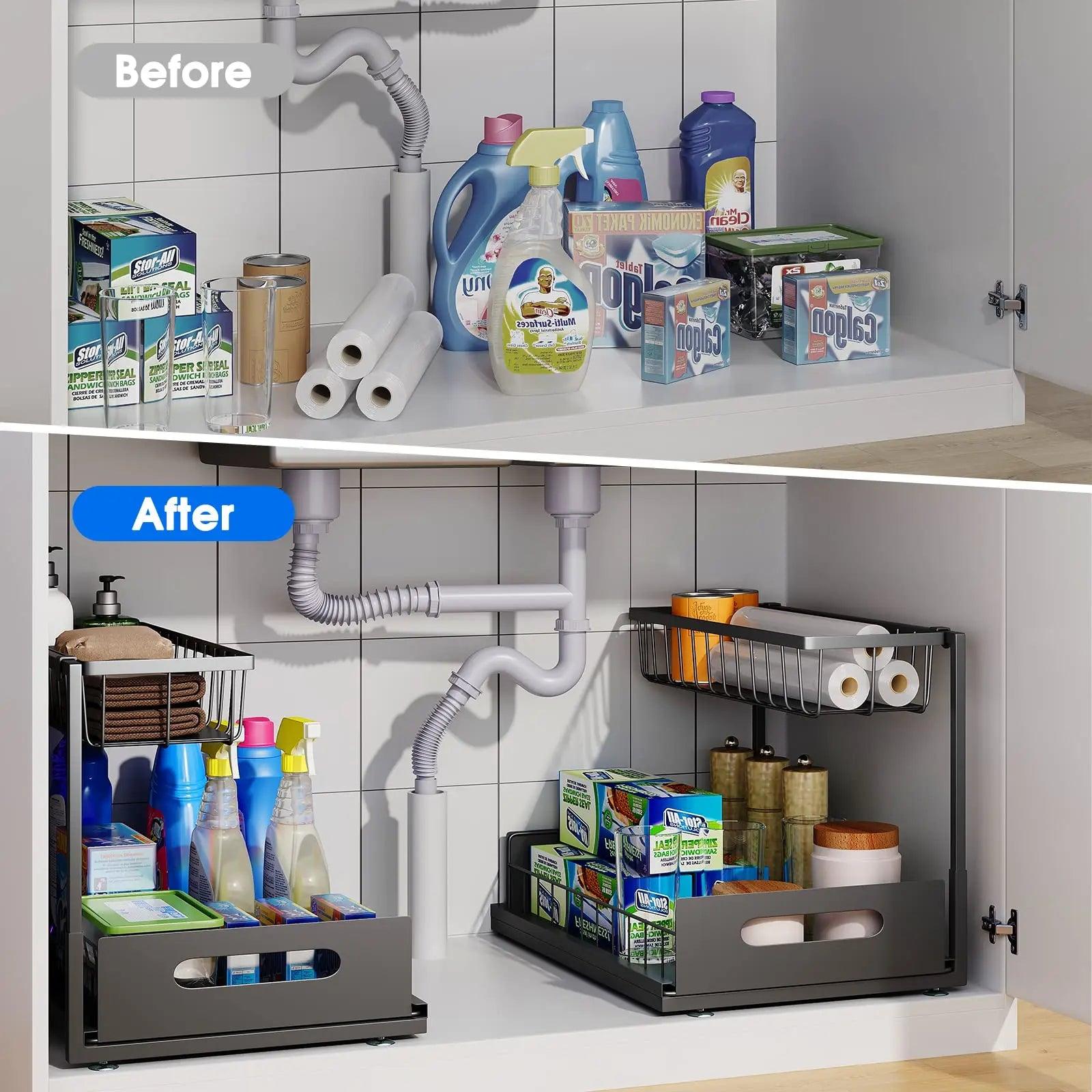 Sliding Cabinet Basket Organizer