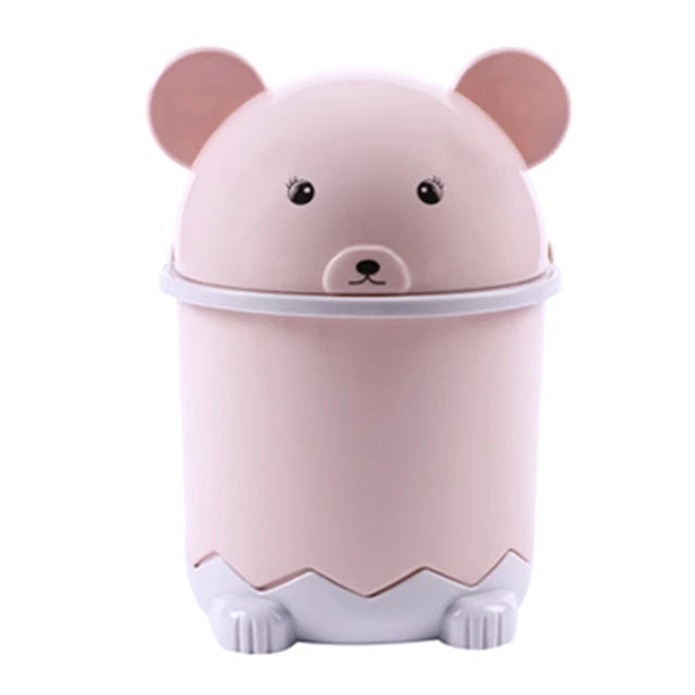 Cartoon desk trash can with lid