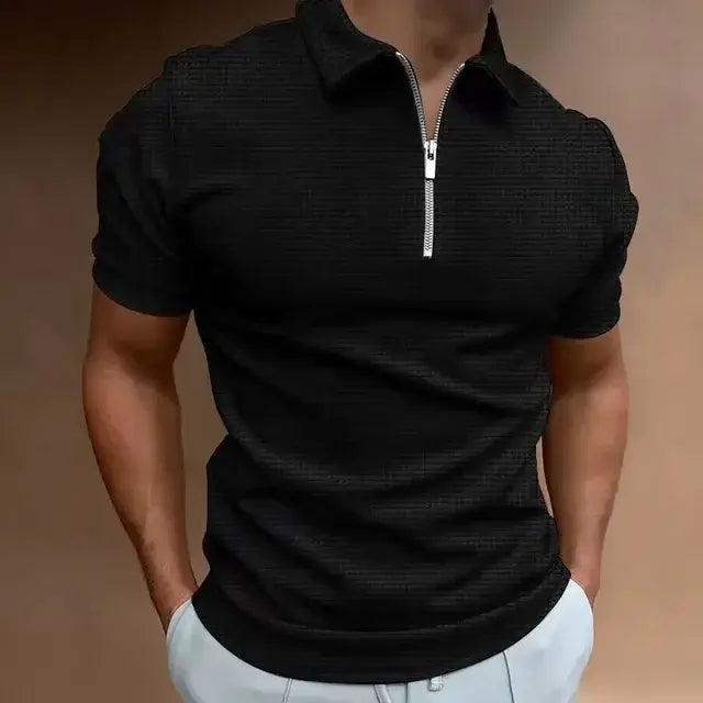 Polo de verano con cremallera y manga corta para hombre