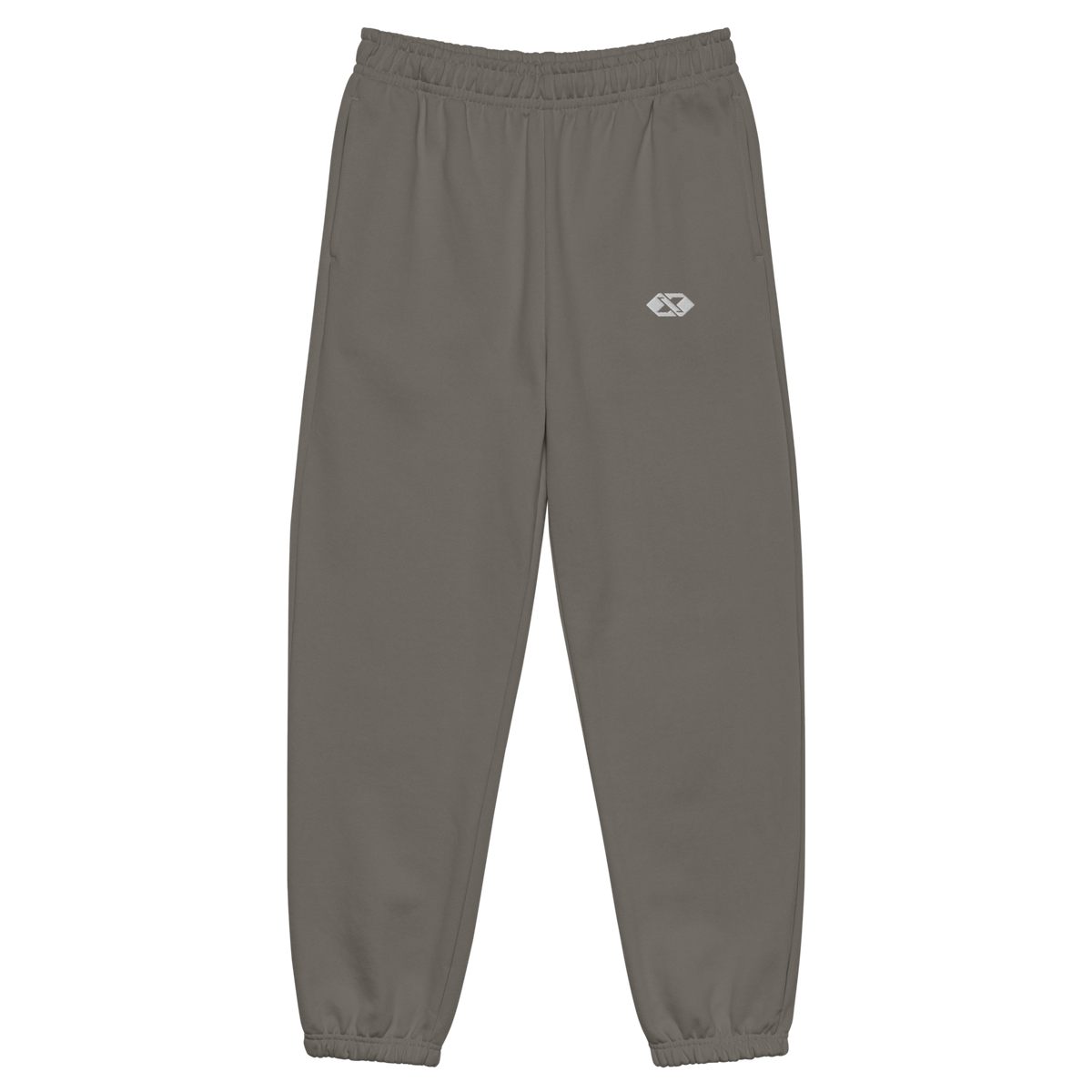 Jogging Signature — Asphalte, broderie blanche, face