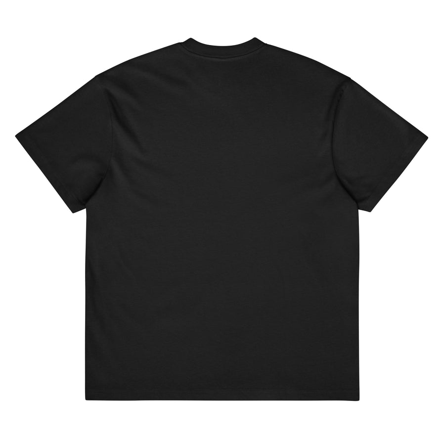 X-FUN STUDIO — Infra ανδρικό oversized T-shirt — Μαύρο Όνυχα — πίσω όψη