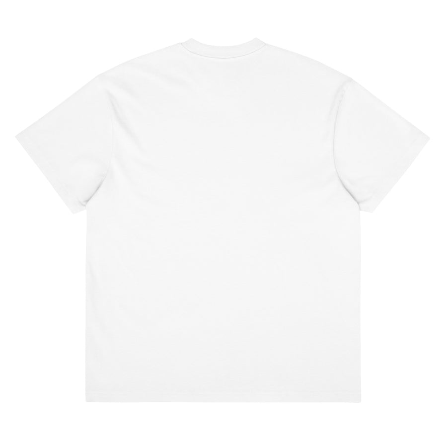 X-FUN STUDIO — Infra ανδρικό oversized T-shirt — Λευκό του Χιονιού — πίσω όψη