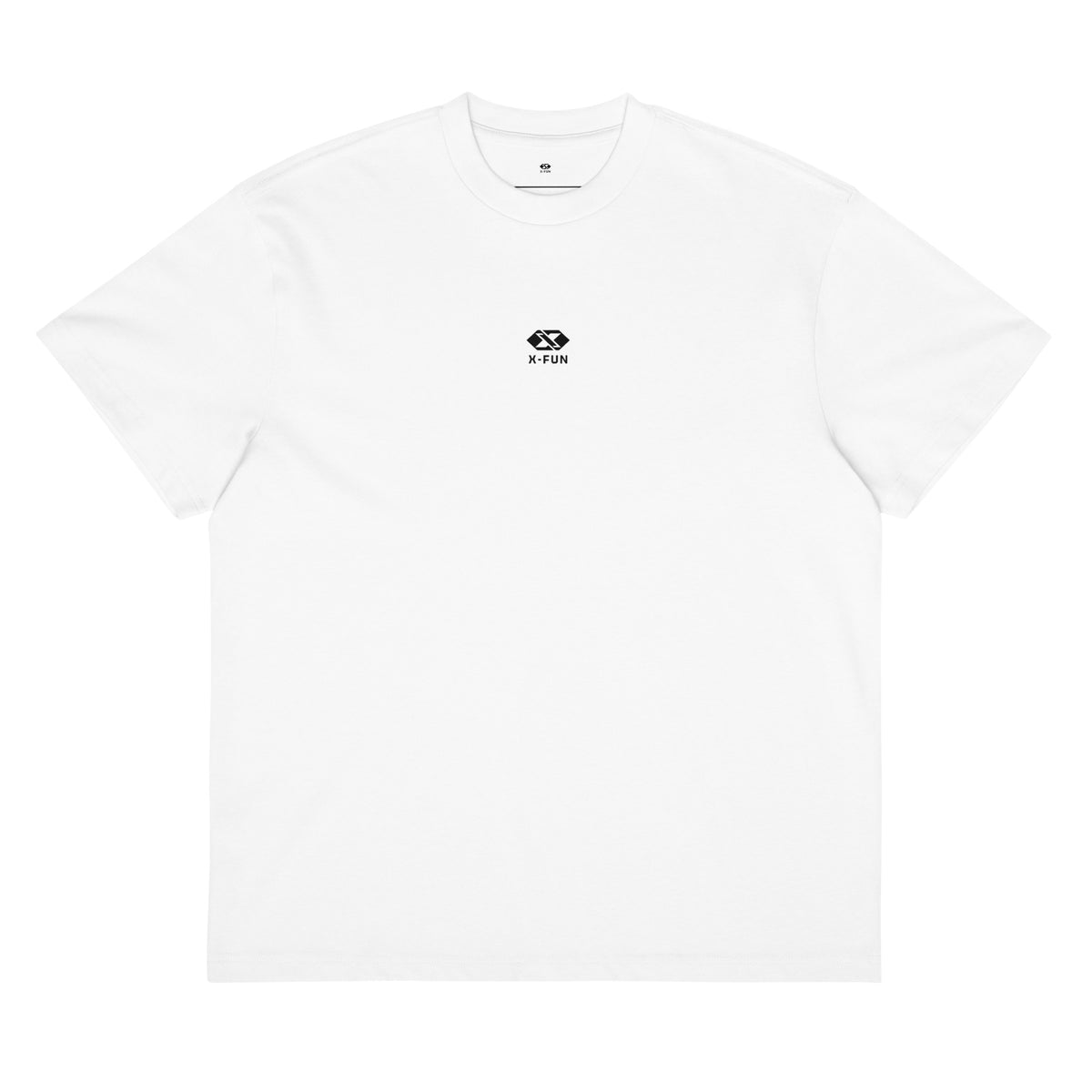X-FUN STUDIO — Męski T-shirt oversize Infra — Śnieżna Biel — widok z przodu