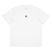 X-FUN STUDIO — Męski T-shirt oversize Infra — Śnieżna Biel — widok z przodu