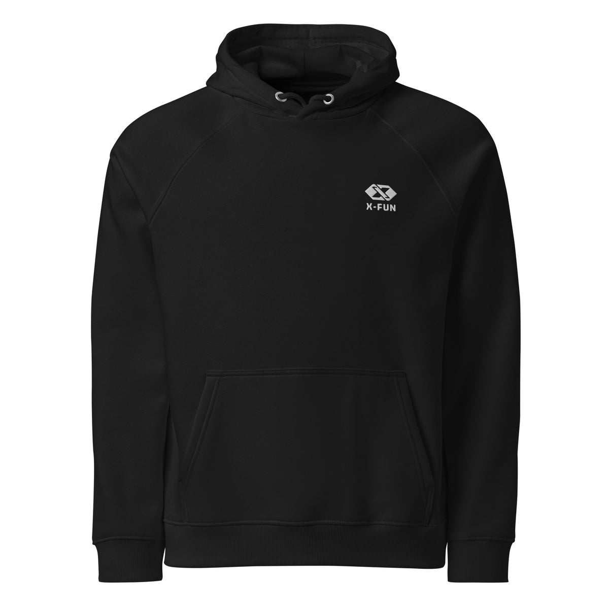 X-FUN STUDIO — Signature Hoodie — Onyx-Schwarz — Vorderansicht