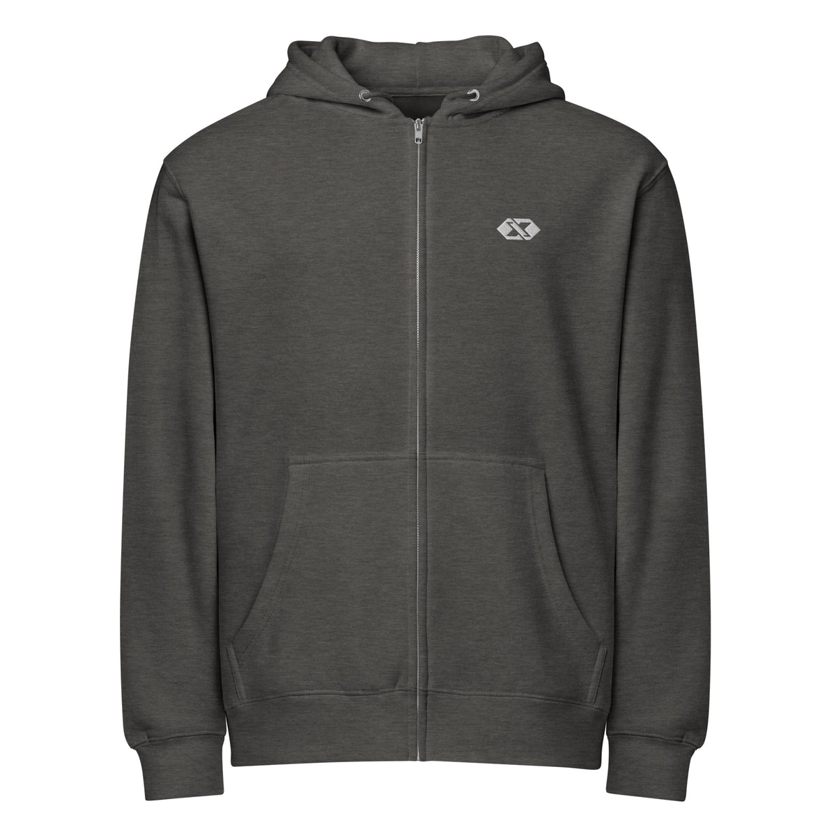Hoodie zippé Signature — Anthracite chiné — Face