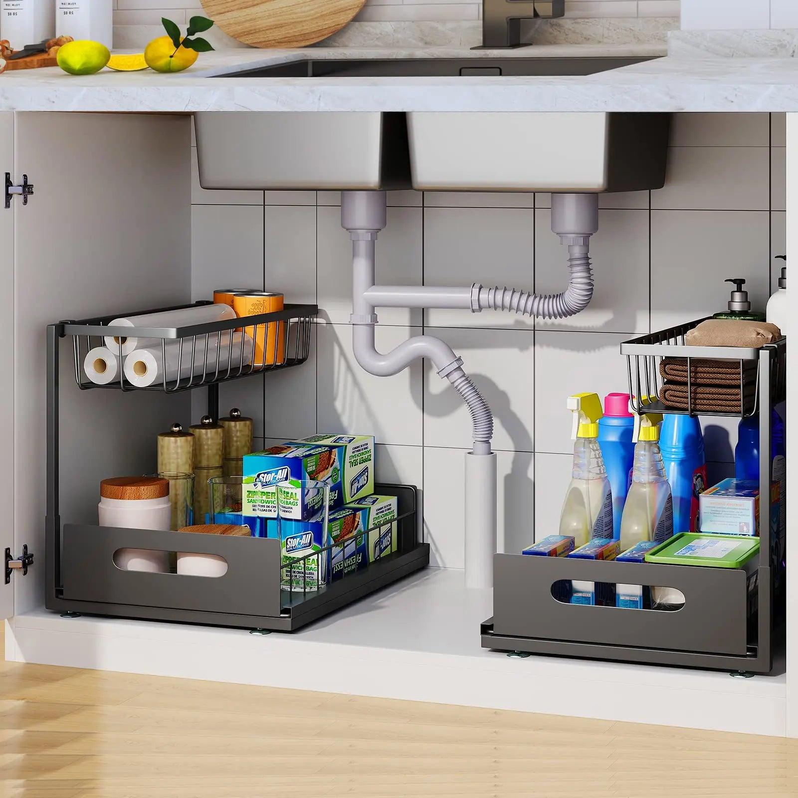 Sliding Cabinet Basket Organizer